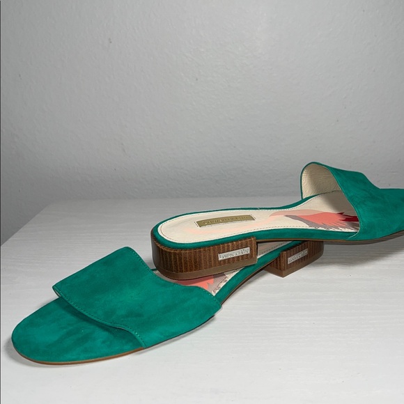 Louise et Cie Suede Vibrant Green Slide Sandals Sz. 9 - Picture 5 of 7